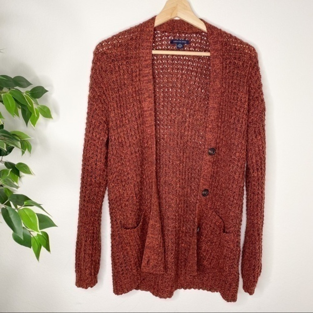 American Eagle Outfitters Chunky Knit Burgundy Sweater cardigan pullover